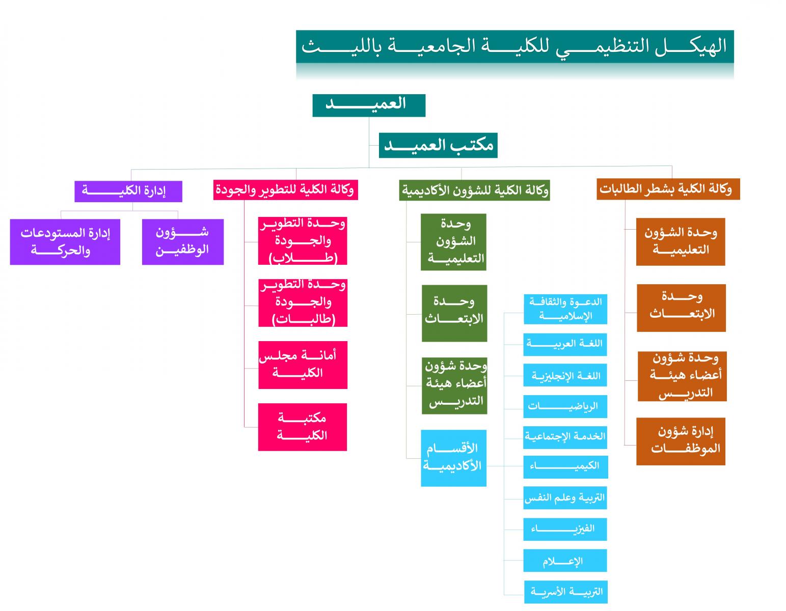 الهيكل التنظيمي للكلية الجامعية بالليث الكلية الجامعية بالليث جامعة